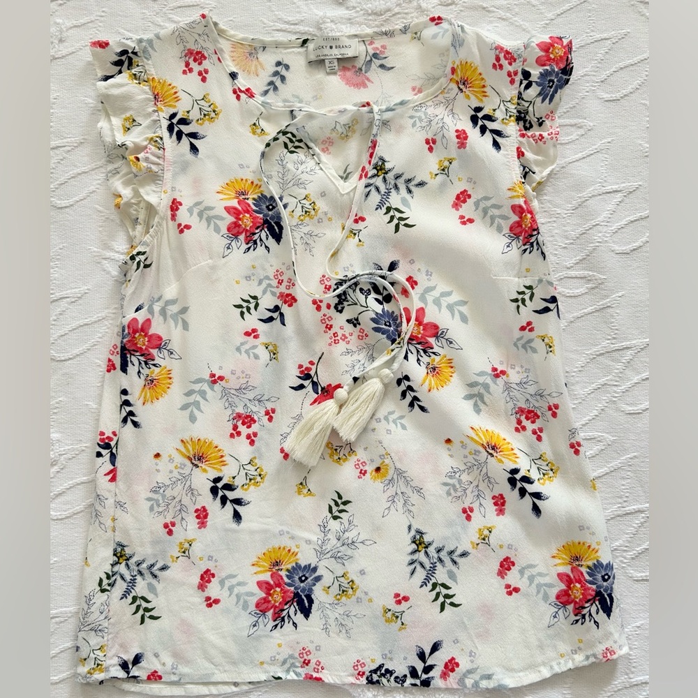 Lucky Brand Floral sleeveless shirt, size XS